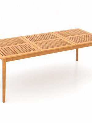 LIFEZEAL Extra Long 79" Outdoor Dining Table - Heavy-Duty Acacia Wood Patio table with Umbrella Hole, Large Rectangular Bistro table for Backyard, Deck, Poolside - Seats 8 People, Chairs Not Included, Backyard Gathering Spot, Slatted Wood Design, Deck Furniture, Rustic Charm, Sturdy Build, Garden Parties