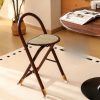 product-open-8b6628e21d0f488b9d6425d519f7c4b7-goods-1 1pc, Bamboo Portable Rattan Folding Stool with Handle, Home Dining Chair, Vintage Style Leisure Chair, Space Saving - Perfect for Restaurant, Living Room, Kitchen, Bar, Dormitory