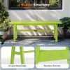 Iron Frame Teak Gray Green HDPE Bench 47in