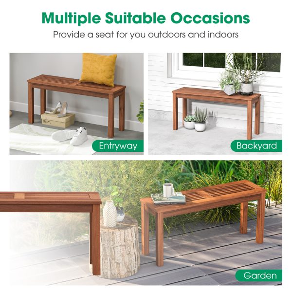 product-open-8ce1637a676e4c96a9a1fde25ba346f8-goods LIFEZEAL 2pcs Patio Backless Bench 2-Seater Outdoor Dining Bench Solid Wood Backyard