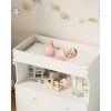Baby Changing Table Dresser with 2 Drawers & Open Shelf - Modern White Nursery Dresser, Diaper Changing Station with Lock-Free Design, Non-Wood Durable, Easy Assembly for Kids Room, Nursery, Baby Room Storage Organizer
