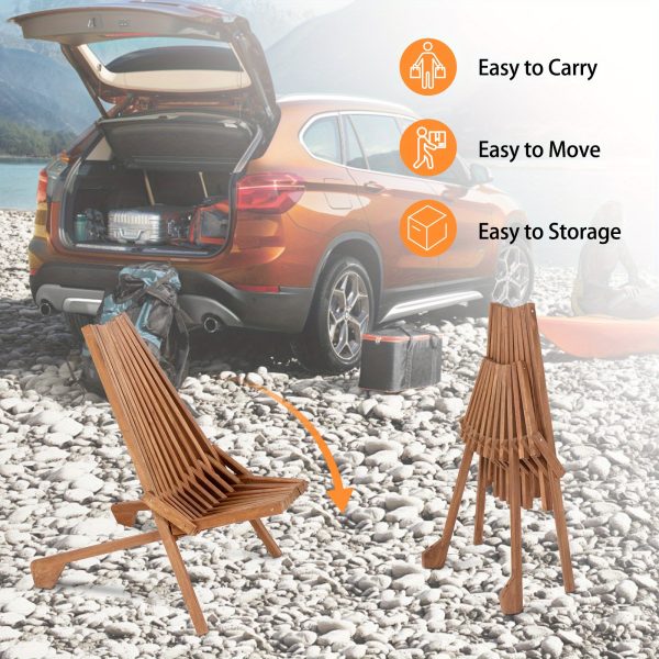 Rowan Wood, Original Wood Color, Stave Splicing, Folding Wooden Single Chair