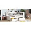Twin Size L-Shaped Bookcase Bed with Bookshelf Headboard & Two Drawers - Space-Saving Storage Bed Frame, Modern Suitable for Small Rooms, Dorms, Apartments, No Assembly Required (No Wood)