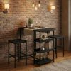 2026 NEW Side Tables, 1 Box Set Board Bar Table And 2 Stools Storage Furniture Combo, Designed for Convenient Storage And Space Saving, Small End Table with Storage Shelf, Modern Nightstand for Bedroom Living Room Studio, Portable Snack Table