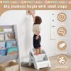 Toddler Step Stool, Foldable 2-Step Kids Stool with Non-Slip Design And Handle, Multipurpose Step Stool for Bathroom Sink, Kitchen, Bedroom, Counter