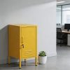 product-open-9015a98eb8754d7e8ea1b2bf3f8df198-goods Metal Office Filing Cabinet, Lockable Storage Cabinet with 2 Adjustable Shelves for Documents, Modern Steel Side Table with Lock for Home Office, Bedroom Nightstand, Secure Ventilated Locker