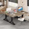 product-open-90e5f76acb6c40b58fc3fab2833a0b80-goods MEGIVEZ 63" Large Modern Executive Home Office Desk - White Wood & Metal Legs, Easy Assembly, 27" Height, 3.2 Cu Ft Storage, No Power Needed, Perfect for Business or Home Workspace, Versatile Workspace, Contemporary Furniture, Sleek Metal Legs