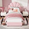 product-open-910267d0f0114d24b621e60425e8248a-goods Twin Size Bed Frame for Bedroom - Platform Bed with Headboard, 2 Storage Drawers, Slat Support, No Box Spring Needed, Easy Assembly(Bed Frame Only)