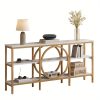 product-open-913d33367cc540f8ab8c07d1767807c6-goods Industrial Farmhouse Console Table - Extra Long 66.9 Inch Narrow Sofa Table with 3-Tier Reclaimed Wood Shelves & Sturdy Metal Frame, Space-Saving Storage Cabinet for Entryway, Hallway, Living Room - Easy Assembly, 50lb/Shelf Capacity, Entryway Organizer | Industrial Chic | Elevated Metal Legs