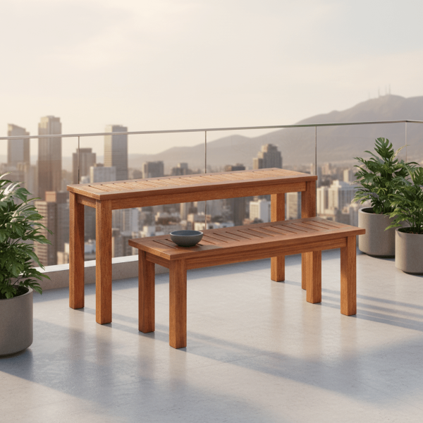 product-open-91d17ff5f22a4924819368d72507f121-goods 2pcs Solid Wood Outdoor Bench Set, Backless Patio Bench with Slatted Surface, Outdoor Wooden 2-Person Bench for Park, Porch, Garden, Indoor Shoe Bench, Supports Up to 330 LBS Each