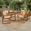 product-open-9234be86a37e4c7a96a8680092b05086-goods 7pcs Patio Dining Set Outdoor Dining Table And Chairs Stylish Outdoor Furniture Set with Removable Cushions for Patio, Backyard, Garden, Natural Wood And Beige Cushion