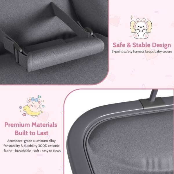 product-open-928963a3933545f5ba5becd60662e337-goods 2-in-1 Collapsible Bouncer and Rocker Seat - Lightweight, Quiet, 3-Position Adjustable Cradle -No Assembly Needed, Portable Nursery Chair, Ideal for Showers