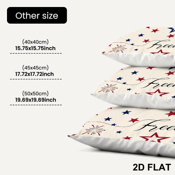 product-open-9289ce24d3454ffd9690aa9dad1a45b4-goods 18x18 Inches Patriotic Freedom Print Patio Throw Pillow Cover, 4th of July Stars Fireworks Decorative Outdoor Pillow Case, Festive Independence Day Decor for Patio & Garden, Perfect as Thank You Gift