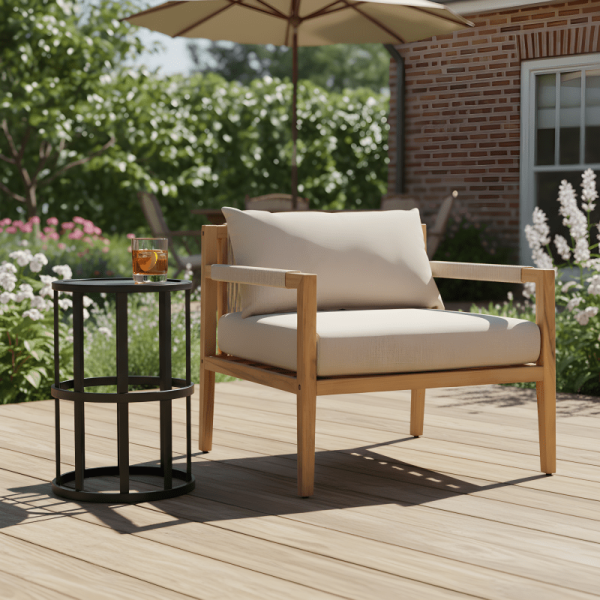 product-open-92a724040e084865bde472e5f1a119aa-goods Acacia And Beige Rope Lounge Chair with Ceramic Tile Side Table Set