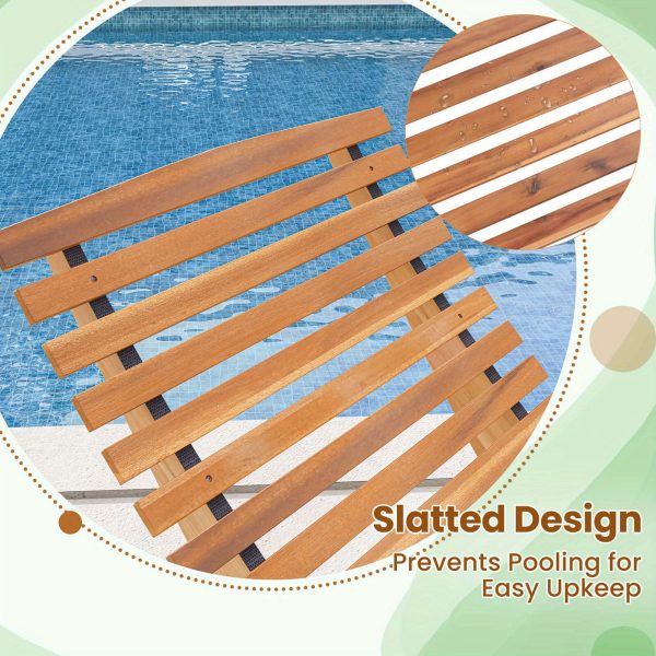 product-open-935ff9f6150d4dae8d2fb4c13e1e9509-goods MULTIGOT Outdoor Acacia Wood Chaise Lounge Rocker - High Back Ergonomic Slatted Seat with Stopper, 350lb Capacity Weather-Resistant Patio Furniture for Deck, Poolside, Garden (Natural Finish), Outdoor Lounge Chair, Deck Seating, Rustic Design, Sturdy Construction, Backyard Comfort