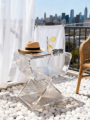Acrylic Living Room Side Table, Minimalist Acrylic Side Table And Small Apartment Bedside Table, Modern Design, Transparent Home Decor, Living Room Display, Side Table, Easy And Luxurious Tea Set Style Design