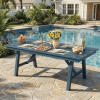 product-open-945baae5d2a5420cbceddfe63760dc5d-goods 66.9" Outdoor Dining Table for 4-6, HDPE Patio Table with Umbrella Hole, Waterproof All-Weather Rectangular Table for Backyard, Poolside & Garden