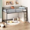 product-open-9564f8f9fe6c4317836dc5bbf3e3f743-goods Loft Bed for Kids | Heavy-duty Iron Frame, 350LBS Weight Capacity, Space Saving Design for Small Rooms & Low Ceilings, Movable Ladder, - JOYMOR