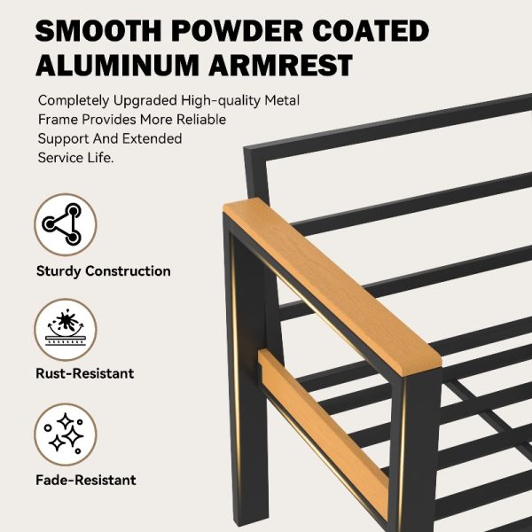 product-open-957540eeeda94643bafe511c7b992500-goods-1 5pcs Outdoor Patio Furniture Set for 7, Metal Conversation Seating with Coffee Table, Ideal for Porch, Balcony, Garden And Sunroom, Gray/Black