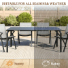 71-Inch Rectangular Aluminum Outdoor Dining Table Designed for Patios, Featuring an Umbrella Hole, Resistant to Weather And Rust, Accommodating 6 to 8 Individuals for Backyard And Deck Use
