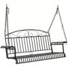 product-open-9661c9fb55294d0682cf1f8379064fd2-goods Bonnlo Metal Patio Porch Swing, 660 LBS Weight Capacity, Suitable for Two-Person, for Outdoors, Gardens and Yards, Black