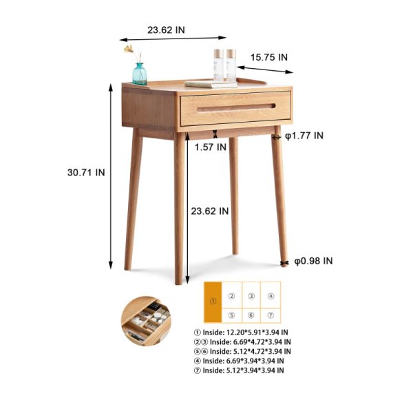 product-open-96e20452e54049788a3a80efd02062c1-goods Table Drer Table Desk Top Table Drer Compact Drer Accories Storage Width 23.62inch Storage Drawer