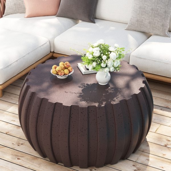 product-open-976a579fe2bf4ddba37971b72b3ecac8-goods 35.43' Modern Waterproof Coffee Table Durable MgO Cement Design Indoor and Outdoor Compatible Brown