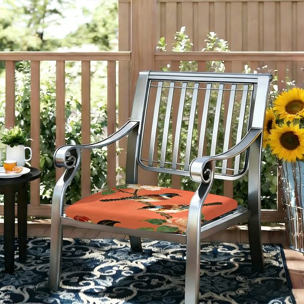 product-open-97906e7dfda24eea8522fd72bc333d8e-goods 1pc New Chinese-Style Meticulous Flower-And-Bird Paintings Pattern Leisure Seat Cushions, Indoor And Outdoor Seat Cushions, Back Cushions, Size 19.7 X 17.7 X 1.57 Inches, Suitable for Garden Chairs