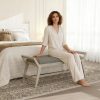 product-open-98c24657d0e447e29bd57e81cc966722-goods 1pc 51Inch End of Bed Bench | Solid Wood Frame, Fabric Upholstered Ottoman Bench for Entryway, Bedroom, Hallway, Living Room, Modern Style