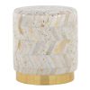 product-open-9942363840c643a59e31e9b43c99a036-goods Leather Ottoman in Golden Metal and Ivory Leather with Golden Splatter