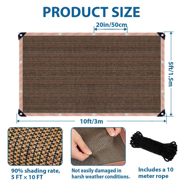 product-open-996f581bfa0b4eeba9017e6490026948-goods Outdoor Shade Net - Brown, Uv-Resistant, Durable Canopy, Suitable for Travel, Picnics, And Pools - Available In Various Sizes.