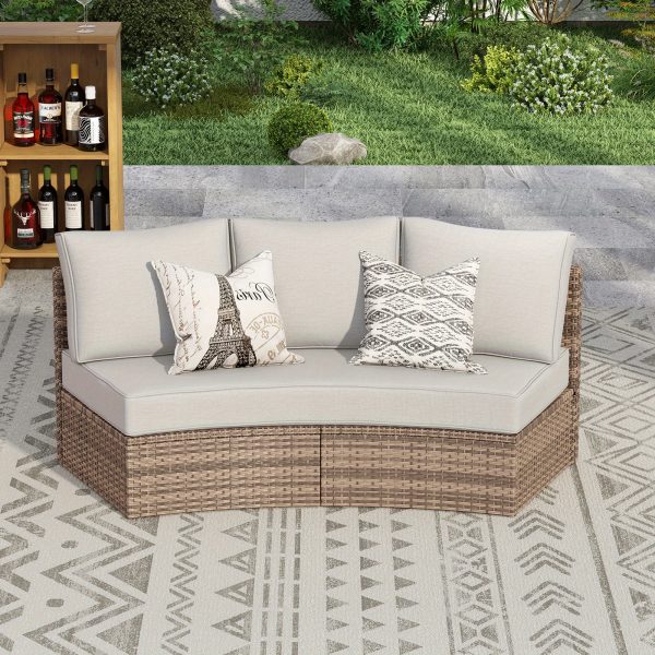 product-open-9a4755300c464d7194fef7d11a975ac9-goods Patio Furniture Set 3-Seater/9-Seater Half Moon Sectional Outdoor Sofa with Cushions And Wedge Table for Patio Pool Balcony