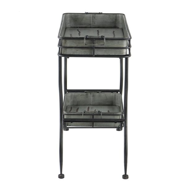 32x15x31' Maggie Galvanized Tray Table Accent Table
