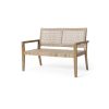 product-open-9b3d3483c2ac491499665908bd62b408-goods Urban Rustic Outdoor Wicker And Acacia Wood Loveseat, Light Multibrown And Light Brown, 34'' H X 5'' X 27.25'' D