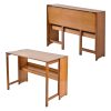Multipurpose Folding Desk, 40.6 Inch Wide Wooden Table (Folds to 9.8in) - Space Saving Design with Storage for Home Office, Dining & Study