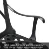 product-open-9bb4689b2496483eb816b8cc98e604a9-goods Extra Wide 38 Inch Outdoor Bench Orchid Curve Back Ergonomic Design Patio Villa Aluminum Bench Aviation Aluminum Anti Rust Anti Slip Anti Side Tip Garden Deck Porch Chairs
