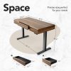 Recording studio furniture Electric Standing Desk with 3 Drawers, 48 Inches Height Adjustable Stand Up Desk, Whole-Piece Board Computer Workstation with 4 Memory Height Settings, Black Walnut