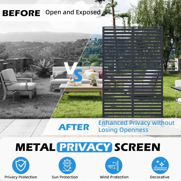 Outdoor Privacy Screens, Freestanding Metal Privacy Fence Panels for Garden, Patio, Balcony, Courtyard & Poolside, Indoor/Outdoor Use