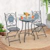 product-open-9d92a3470b2647c48f27003a51e80ba4-goods GYMAX 24 Inch Patio Bistro Table, Mosaic Round Table w/ Ceramic Tile Tabletop, Heavy-Duty Metal Structure, Decorative Outdoor Dining Table for Backyard, Garden, Porch, Living Room