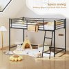 product-open-9e4e01cbc4b84fb3b6433d885858573f-goods Loft Bed for Kids | Heavy-duty Iron Frame, 350LBS Weight Capacity, Space Saving Design for Small Rooms & Low Ceilings, Movable Ladder, - JOYMOR