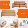 product-open-9e73cc5135d64081b4022ad8a884bc37-goods 70inch Mid-Century Modern Couch, Breathable Faux Leather Couch with Upholstered Cushions/Pillows, Metal Decorative Legs. Combines Comfort And Durability, for Living Rooms/Offices, Convenient And Practical, Easy to Assemble.