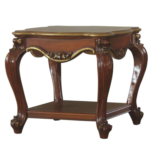 product-open-9e9c5bca9d3a4d6492ce54094baba997-goods Honey Oak End Table with Bottom Shelf - Retro Modern Bedside Table Suitable for Small Spaces, Compact Shelf Furniture with Bottom Storage, Assembly-Free Setup for Bedroom,, Dorm, Entryway - Space-Saving