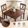 product-open-9f971498a29c4c25a017507e26a925af-goods 5pcs Dining Table Set for 4, Square Kitchen Table with 4 Armless Chairs, Padded Seat And Curved Back, Rubber Wood Legs, Space-Saving Dinette Table Set for Dining Room, Breakfast Nook