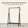 product-open-a09eb3f8b0c04c93ac7865c15af9b6a8-goods Solid Wood Quilt Rack with Bottom Storage Shelf - Modern Space-Saving Bed Frame Suitable for Home, Durable, Assembly Bedside Shelf Furniture, Rubberwood Bed Storage for Small Spaces (No Shelf Assembly)