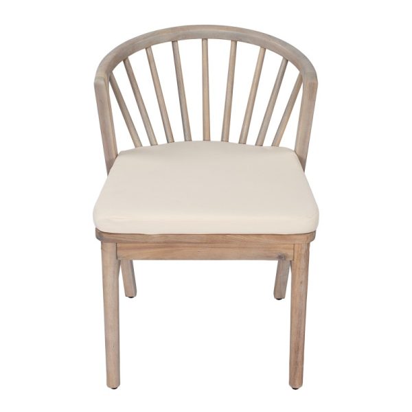 product-open-a09ed6a9139043f99f683c5eb7d03409-goods Outdoor Dining Chairs Set of 2, Acacia Wood Patio Chairs with Cream Washable Cushion, for Backyard, Poolside, Garden, Light White
