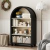 product-open-a1137f860e364cd196c491fdb118b92f-goods 45.67' Tall Arched Bookshelf, 4 Tier Arched Bookcase, Modern Farmhouse Open Display Tall Bookcase for Bedroom, Home Office, Bedroom