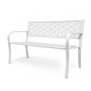 product-open-a2042d485f8c485fb45fd5c1b01dcbbf-goods 50" Outdoor Bench Metal with Floral Back, Garden Bench Front Porch Bench for Yard Patio Entryway Park Outside, 800lb Capacity