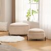 product-open-a3ee2f54a7a641c59ee69d3e8c53e613-goods-1 29.9"Wide 2 - Piece Upholstered Storage Ottoman Set Footrest Shoe Changing Stool with Metal Legs, Faux Fur Foot Stool Coffee Side Table With Reversible Lid for Living Room Bedroom Entryway. Light Camel