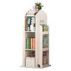 product-open-a4693b2970e245beb870bef2ad155cb7-goods 4-Tier Rotating Bookshelf, 360° Display Book Shelf, Floor Standing Bookcase, Children's Bookshelves for Bedroom, Living Room, Study Room ( WHITE Color)