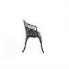 [Heavy-Duty Outdoor Bench] Heavy-Duty Cast Aluminum Outdoor Bench with Elegant Black Wrought Iron-Like Design - Heavy-Duty Garden, Patio, Park Bench - All-Weather & Rustproof - Sturdy Curved Backrest & Footrest - Easy Assembly for Deck, Lawn, Front Porch - Modern Outdoor Furniture with Butterfly Patterns - Smooth Edges for - Comfortable & Stable - Durable Cast Aluminum - Black